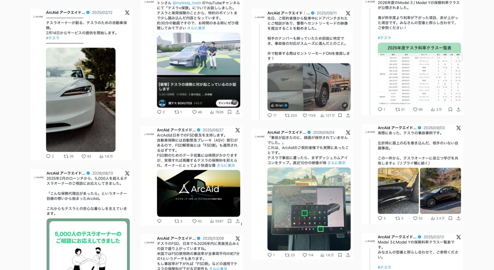 ArcAidのX投稿の制作・運用例